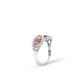 14KT Two Tone Gold Pink & White Diamond Ring