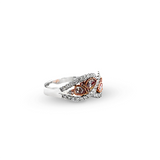 14KT Two Tone Gold Pink & White Diamond Ring