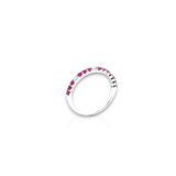 14KT WHITE GOLD RUBY & DIAMOND BAND