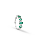 14KT WHITE GOLD EMERALD & DIAMOND BAND