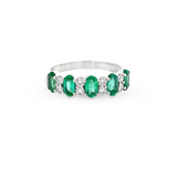14KT WHITE GOLD EMERALD & DIAMOND BAND
