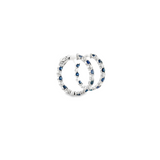 14KT WHITE GOLD SAPPHIRE & DIAMOND HOOP EARRINGS