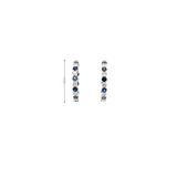 14KT WHITE GOLD SAPPHIRE & DIAMOND HOOP EARRINGS