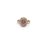 14KT Two Tone Gold Pink & White Diamond Ring