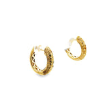 10KT Yellow Gold Multi Color Diamond Hoop Earrings