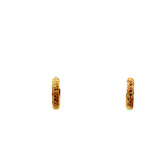 10KT Yellow Gold Multi Color Diamond Hoop Earrings