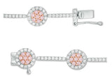 14KT TWO TONE WHITE & ROSE GOLD PINK & WHITE DIAMOND BRACELET