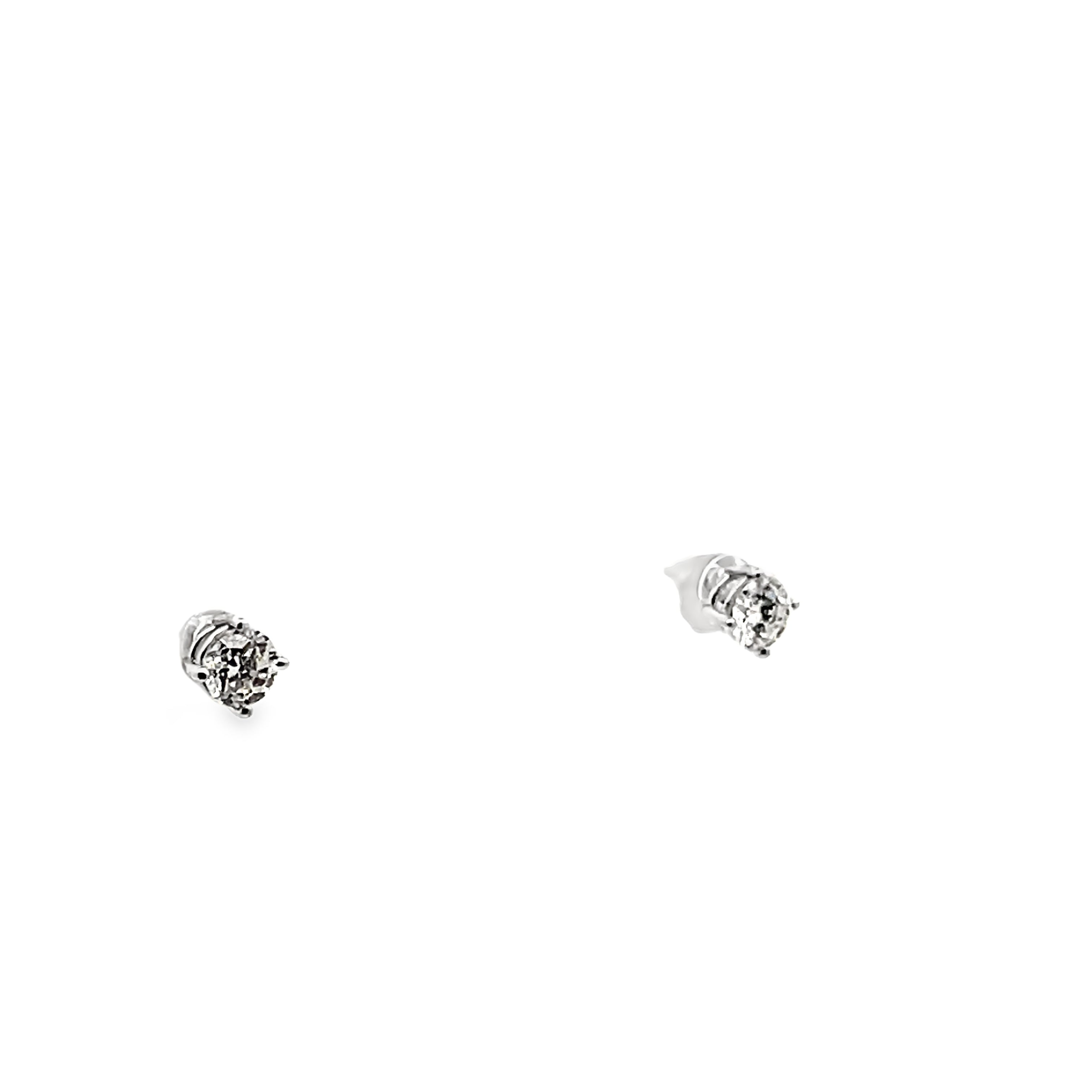 14KT White Gold Diamond Stud Earrings