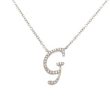 0.09 White Diamond Round 14K White Gold Necklace Length 18