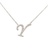 0.06 White Diamond Round 14K White Gold Necklace Length 18