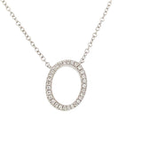 0.09 White Diamond Round 14K White Gold Necklace Length 18