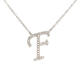 0.10 White Diamond Round 14K White Gold Necklace Length 18