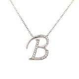 0.08 White Diamond Round 14K White Gold Necklace Length 18