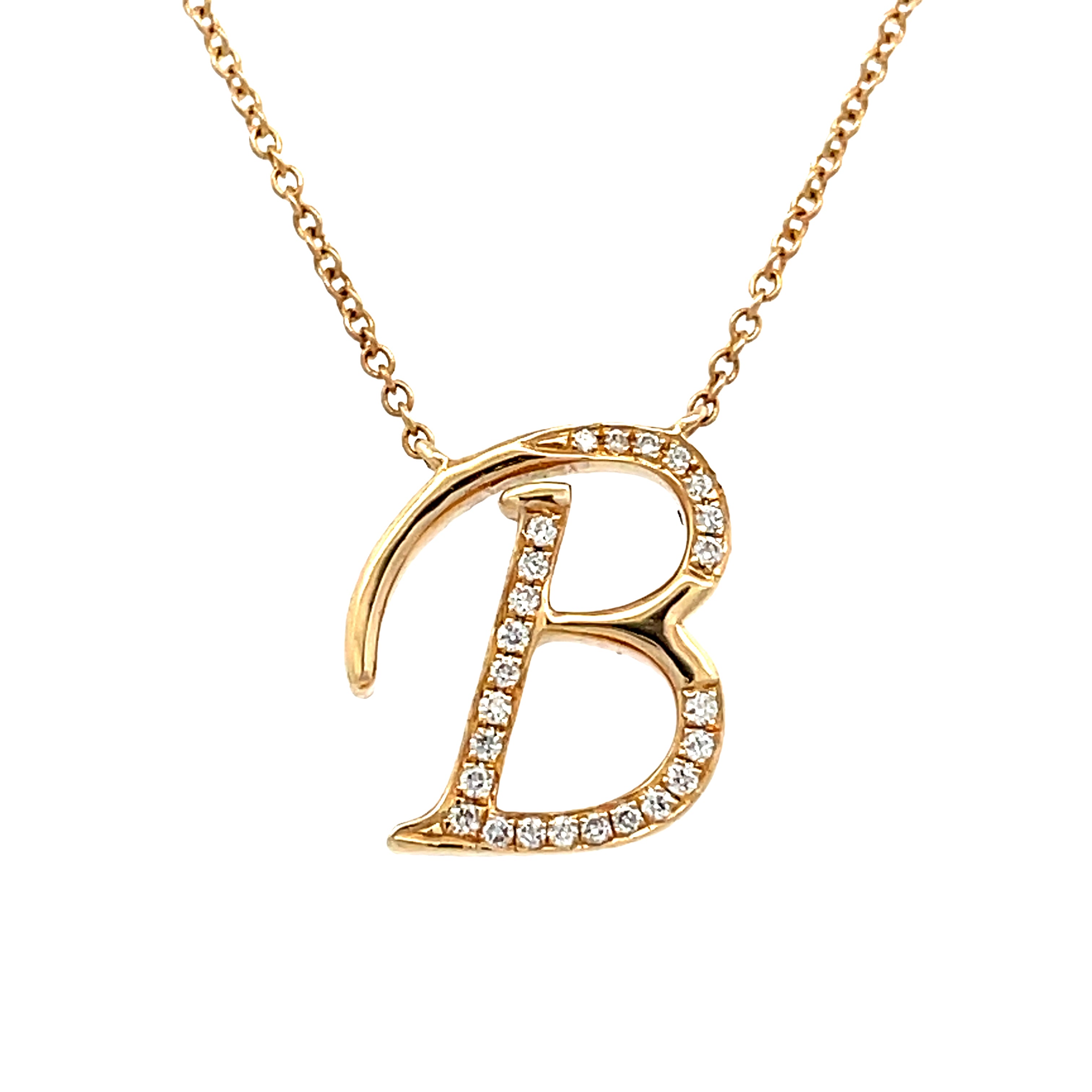 0.08 White Diamond Round 14K Yellow Gold Necklace Length 18
