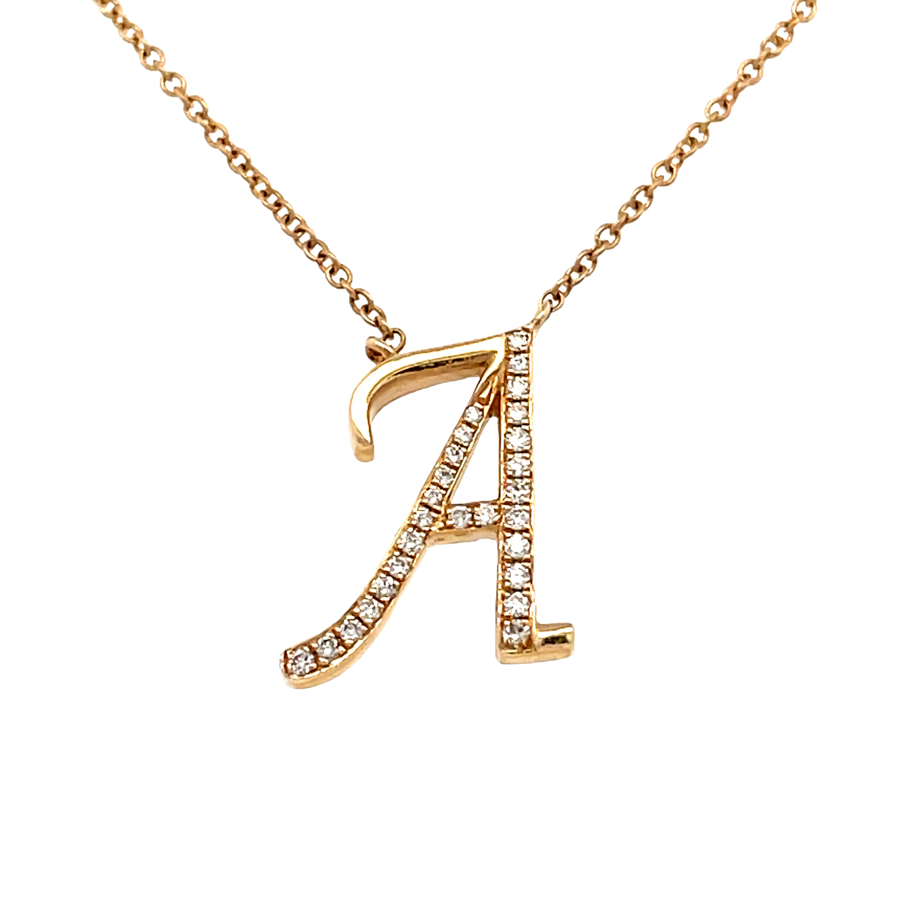0.08 White Diamond Round 14K Yellow Gold Necklace Length 18