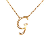 0.05 White Diamond Round 14K Yellow Gold Necklace Length 18