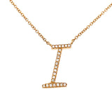 0.06 White Diamond Round 14K Yellow Gold Necklace Length 18