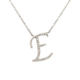 0.07 White Diamond Round 14K White Gold Necklace Length 18