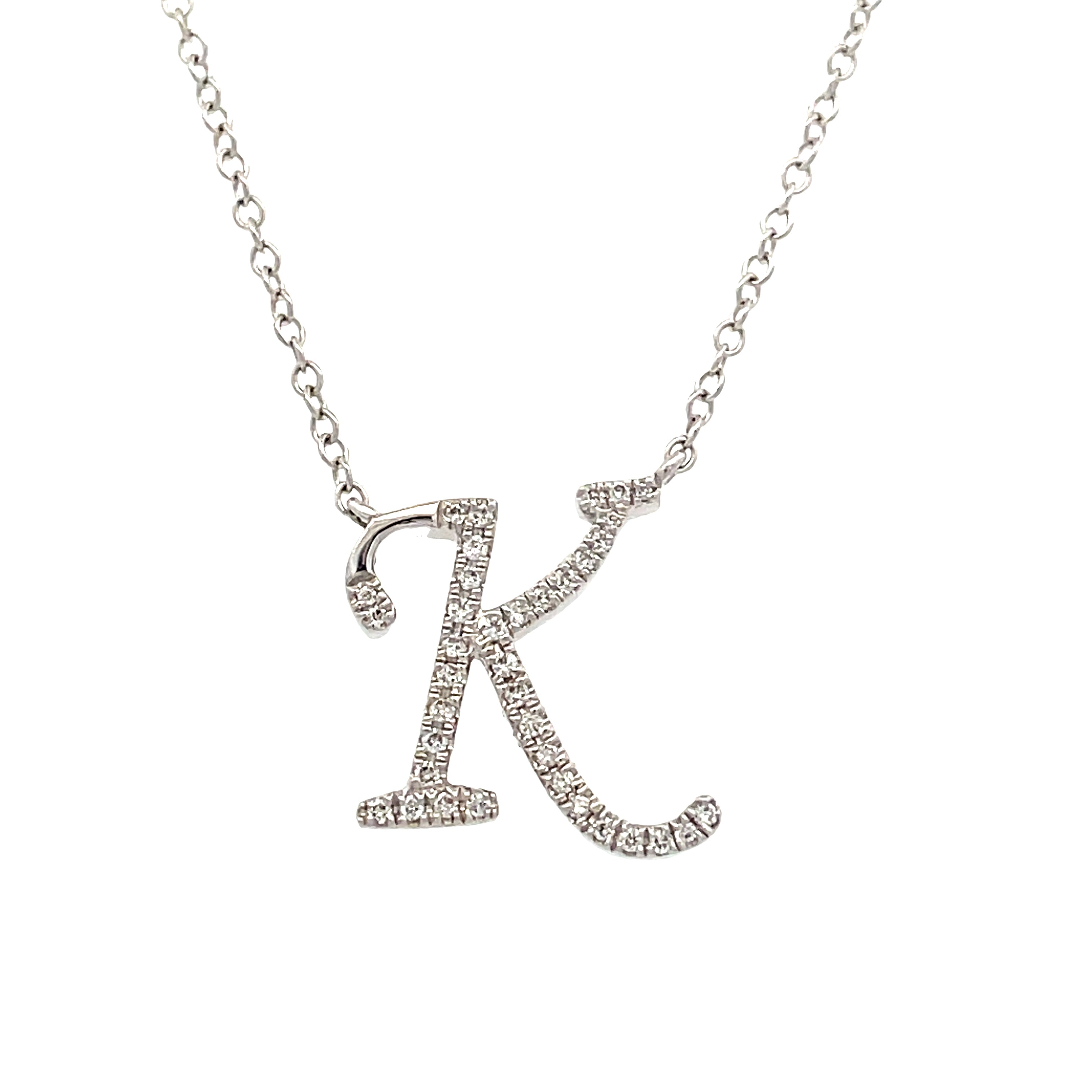 0.09 White Diamond Round 14K White Gold Necklace Length 18
