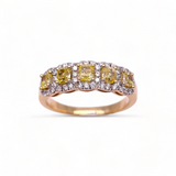 14KT YELLOW GOLD 5 STONE CUSHION YELLOW DIAMOND BAND