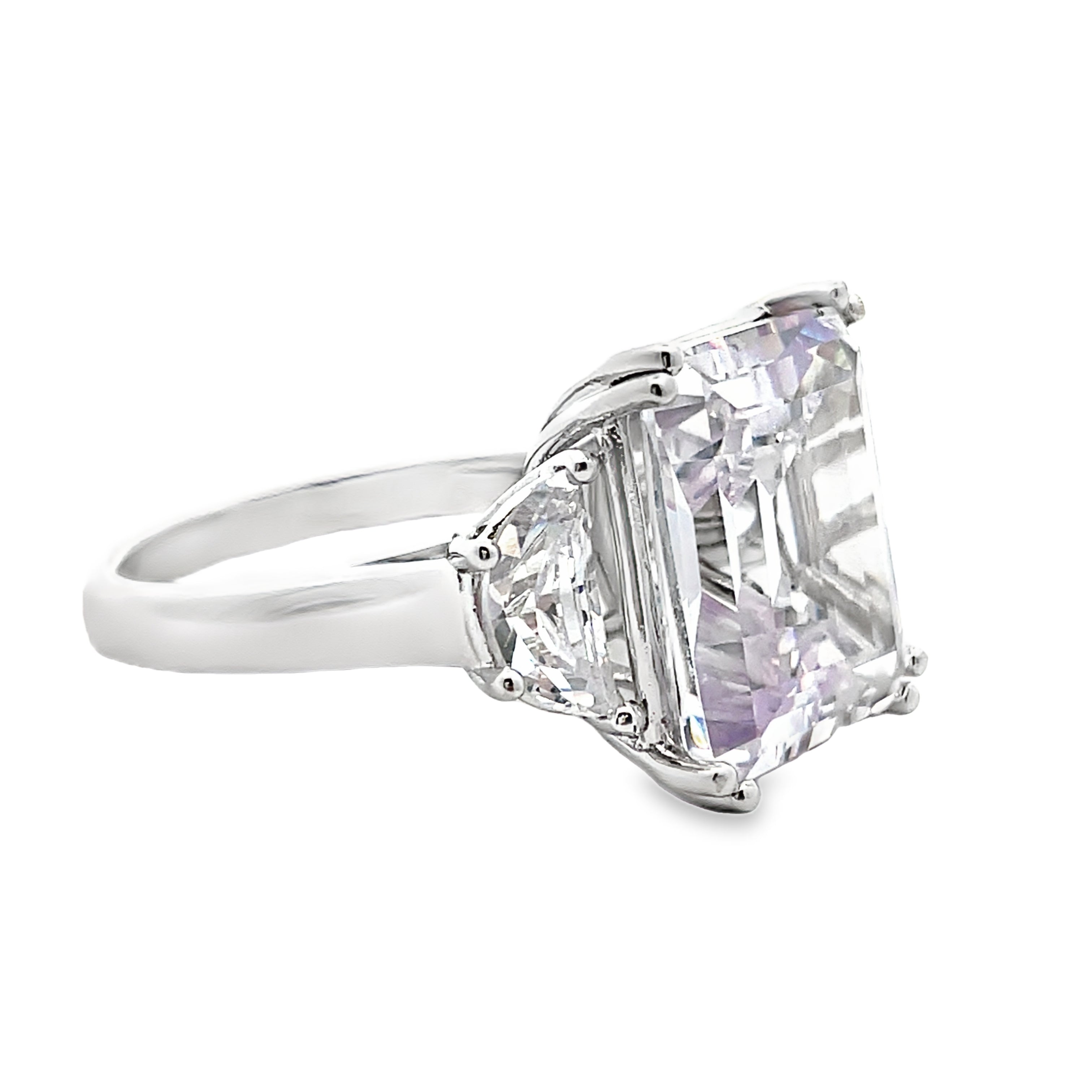 925 Sterling Silver 3-Stone CZ Ring