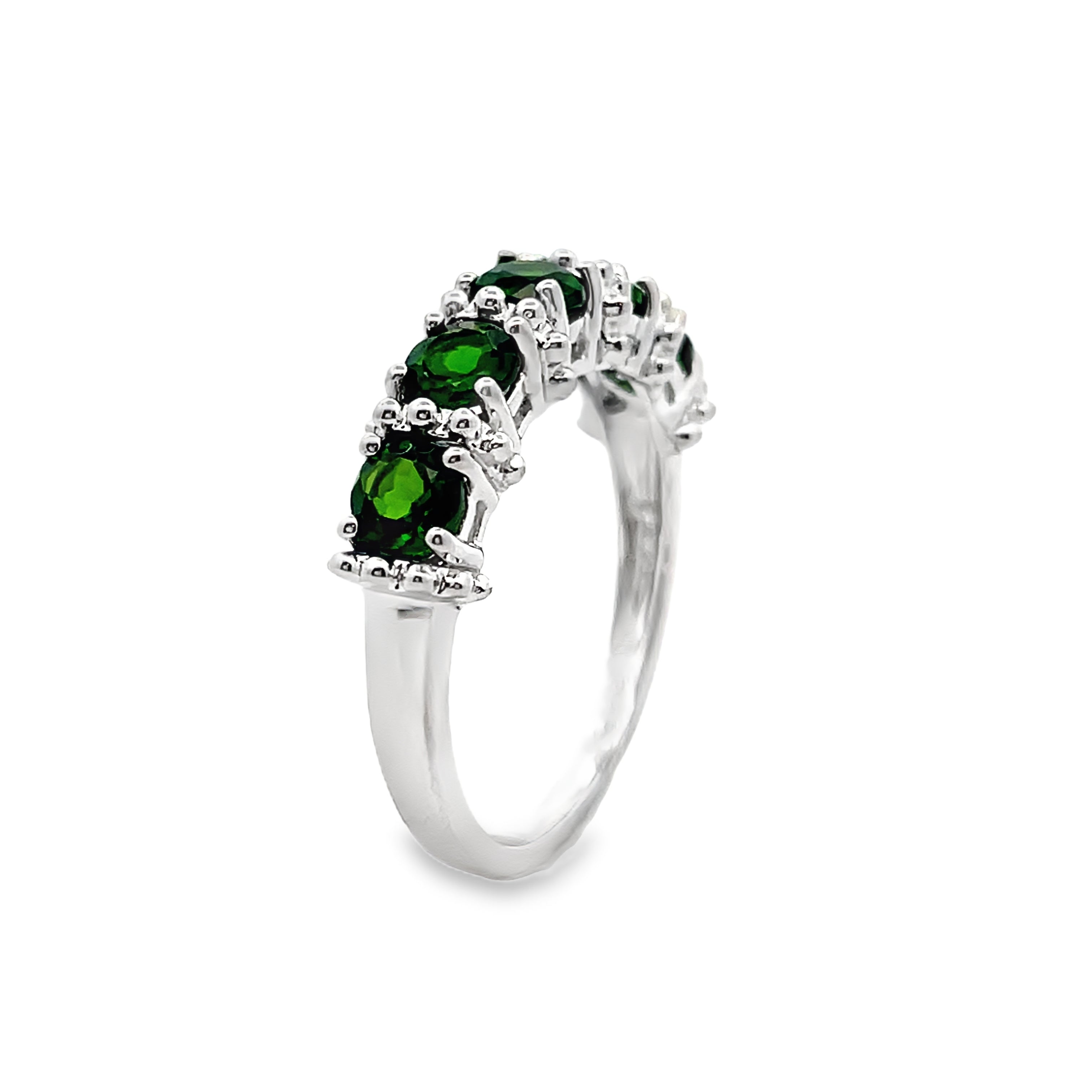 925 Sterling Silver 5-Stone Chrome Diopside Band