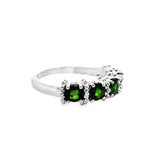 925 Sterling Silver 5-Stone Chrome Diopside Band