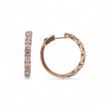 14KT Yellow Gold Cushion Yellow Diamond Hoop Earrings