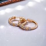 14KT Yellow Gold Cushion Yellow Diamond Hoop Earrings