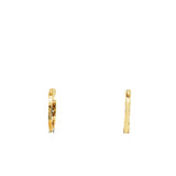 14KT Yellow Gold Cushion Yellow Diamond Hoop Earrings