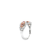 14KT Two Tone Gold Pink & White Diamond Ring