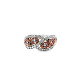 14KT Two Tone Gold Pink & White Diamond Ring