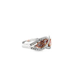 14KT Two Tone Gold Pink & White Diamond Ring