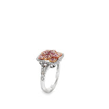 14KT Two Tone Gold Pink & White Diamond Ring Size 6