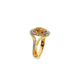 10KT Yellow Gold Multi Colored Diamond & White Diamond Ring Size 8