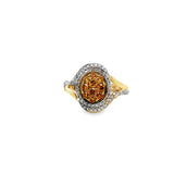 10KT Yellow Gold Multi Colored Diamond & White Diamond Ring Size 8