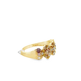 14KT YELLOW GOLD MULTI COLOR DIAMOND BAND