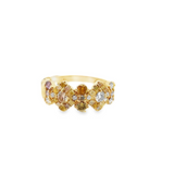 14KT YELLOW GOLD MULTI COLOR DIAMOND BAND