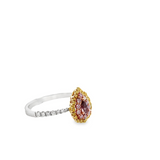 14KT TRI COLOR GOLD PINK, YELLOW & WHITE DIAMOND RING