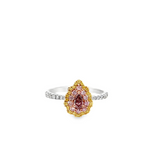 14KT TRI COLOR GOLD PINK, YELLOW & WHITE DIAMOND RING