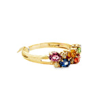 14KT Yellow Gold Rainbow Sapphire & Yellow Diamond Ring Size 7