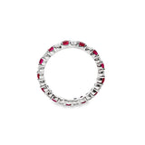 14KT WHITE GOLD RUBY & DIAMOND BAND