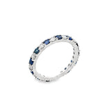 14KT WHITE GOLD SAPPHIRE & DIAMOND BAND