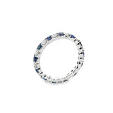 14KT WHITE GOLD SAPPHIRE & DIAMOND BAND