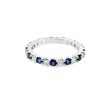 14KT WHITE GOLD SAPPHIRE & DIAMOND BAND