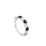 14KT WHITE GOLD SAPPHIRE & DIAMOND BAND