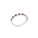 14KT WHITE GOLD RUBY & DIAMOND BAND