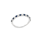 14KT WHITE GOLD SAPPHIRE & DIAMOND BAND