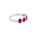 14KT WHITE GOLD RUBY & DIAMOND BAND