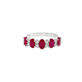 14KT WHITE GOLD RUBY & DIAMOND BAND